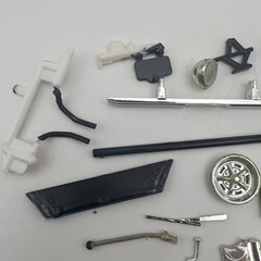 Junk Yard of Mixed scale Plastic Model Car Parts Tanks