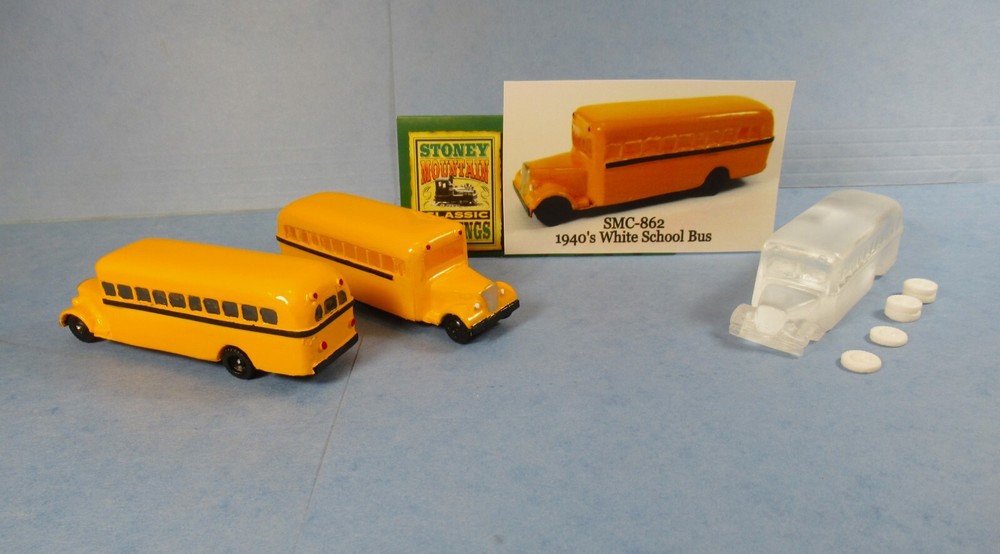 New! SMC-862 1940’s White School Bus HO-1/87 Scale Clear Resin Kit