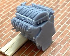 Resin Chevy LS3 engine for scale model cars, 1/24 1/25