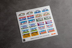 1:24 3D License Plates for scale model Cars US Hawaii to Massachusetts