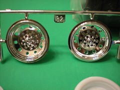 W900 Kenworth Peterbilt 359 1/25 Semi Truck Chrome Rim Wheel Tire Tractor Set