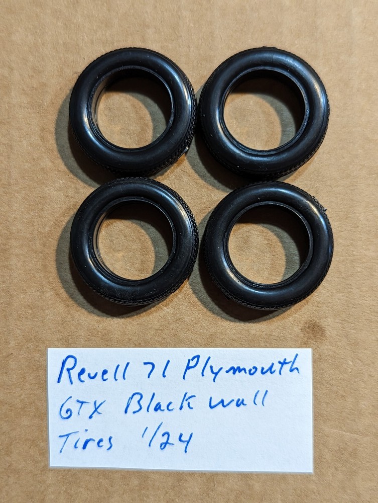 REVELL 71 PLYMOUTH GTX BLACKWALL TIRES ARE NEW UNUSED!!! 1/24