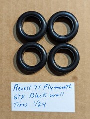 REVELL 71 PLYMOUTH GTX BLACKWALL TIRES ARE NEW UNUSED!!! 1/24