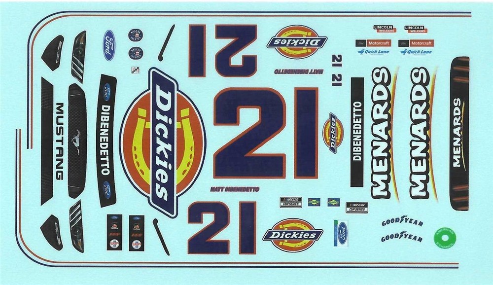 Winscals #21 Dickies 2021 Matt Dibenedetto 1/24 Nascar waterslide decal