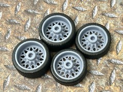 1/24 Scale: 21/20 Inch “Trans Am Snowflake” Wheels W/ Wide Rear Street Tires