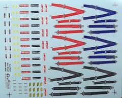 NASCAR DECAL GOODIE SHEET – RACING SEAT BELT / HARNESS DETAIL SHEET 1/24-1/25