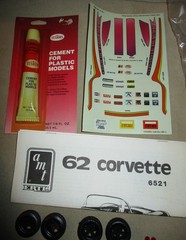 1962 Chevy Corvette 3 in 1 Stock Custom Drag 1/25 Scale Model Car Kit, AMT Ertl