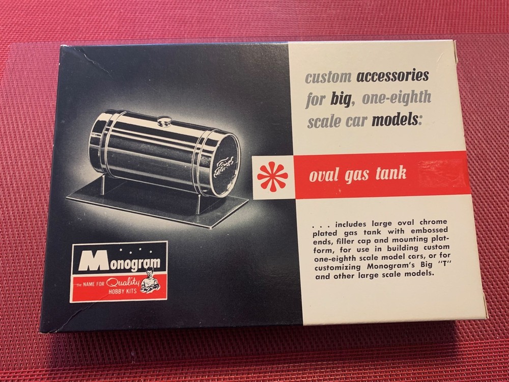 1/8 Monogram AK202 OVAL GAS TANK custom accessory vintage 1963 MIB NEW OLD STOCK