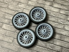 1/24 Resin: 26 Scale-Inch “Forgiato Hades” Style Model Car Wheels/Tires,1/25