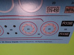 65 1965 Impala SS 396 1/25 Waterslide Decal Sheet Engine Emblems Chip Foose