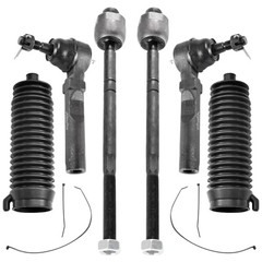 2WD 6pcs Steering Kit Front Inner and Outer Tie Rods with Boots Compatible