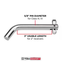 5/8 In. Dia Steel Anti-Theft Receiver Hitch Pin – Fits 2 In. X 2 In. Receivers