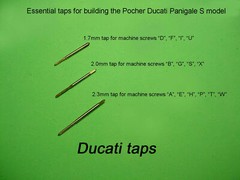 3 ESSENTIAL TAPS for building the Pocher 1/4 Ducati model 1.7mm/2mm/2.3mm