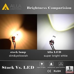 Alla Lighting Premium 80W 5201 DRL PS19W 5202 LED Fog Lights Bulbs Upgrade, 6000