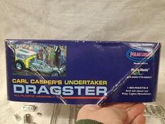 OPEN BOX 1997 Polar Lights CARL CASPER’S UNDERTAKER DRAGSTER Model Kit