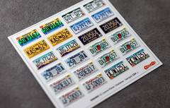 1:24 3D License Plates for scale model Cars Alabama Georgia