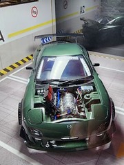 1/24 4 Rotor High Rise Intake and RX7 FD Engine Bay Transkit