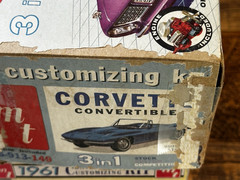 VINTAGE AMT ’61 ’63 CUSTOMIZING KIT CORVETTE THUNDERBIRD CONVERTIBLE **BOX ONLY*