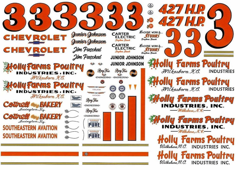 Plastic Performance Products #3 Holly Farms Junior Johnson decal