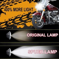 5.75″ LED Motorcycle Headlight Projector Lamp Iron 883 Sportster Dyna Red