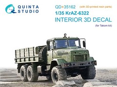 QD+35162 Quinta Studio 1:35 KrAZ-6322 Interior 3D Decal for Takom kits
