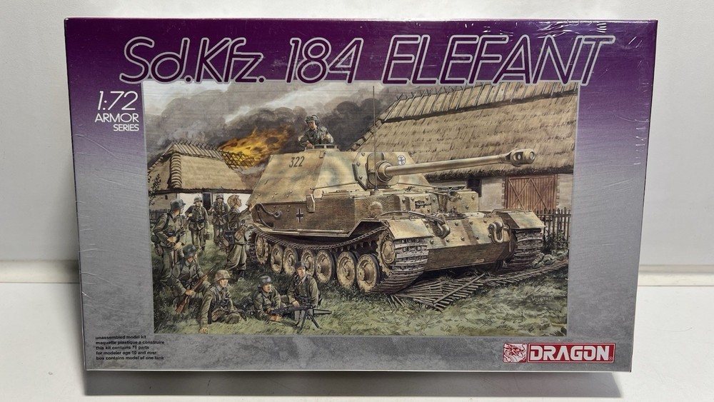 Dragon 1:72 Sd.Kfz. 184 Elefant Armor Series #7201 WWII Model Kit Sealed
