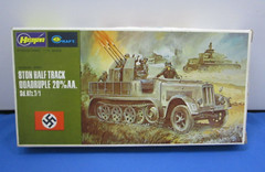 Hasegawa German Army 8 Ton Half Track Quadruple 20mm AA SD KFZ Model Kit ~ I2#17