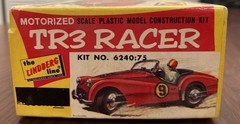 The Lindberg Line~TR3 Racer~Kit No 6240:75~Blue-Rubber Band Powered