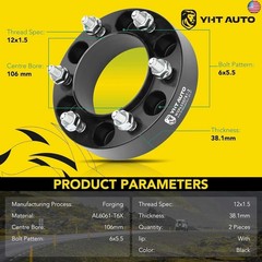 YHTAUTO 6×5.5 Hubcentric Wheel Spacers 1.5 inch Fits Toyota Tacoma Tundra