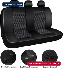 CAROMOP Faux Leather Car Seat Covers Full Set,Luxury and Comfortable Covers for