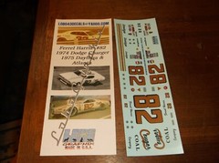 Ferrell Harris #82 1974 COUGAR COAL Dodge Charger 1/24th scale decal LoboGraphix