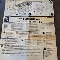 Vintage AMT Plastic Model Kit Instructions For Fruehauf Flatbed Trailer #6608