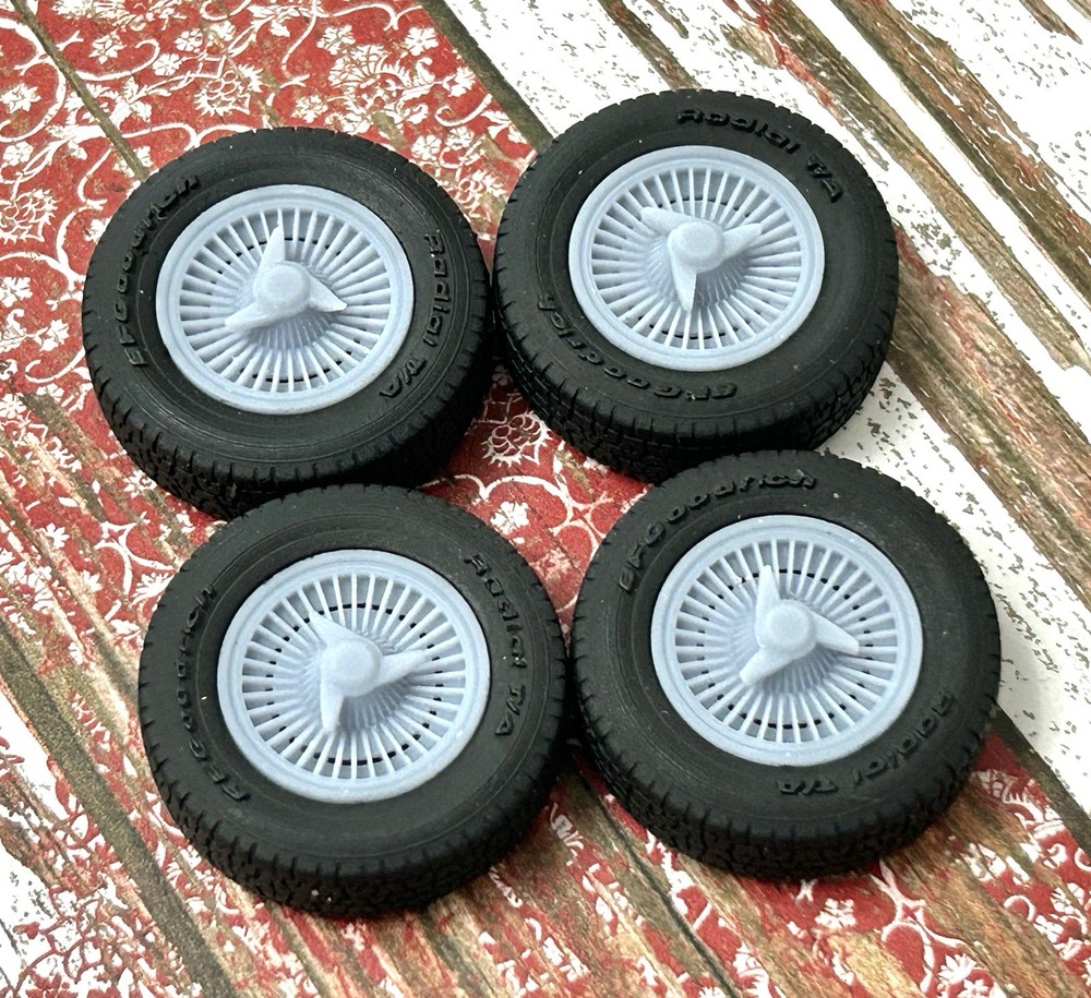1/24 Scale: 15-inch “1963 Corvette Kelsey Hayes” Resin model car wheels/tires