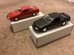 1988 Chevrolet Beretta GT Coupe Promotional Scale Model Cars Lot of 2 Black Red
