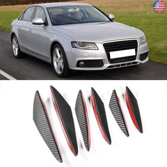 EVGATSAUTO Bumper Canard, 6pcs Carbon Fiber Texture Car Bumper Fin Canard