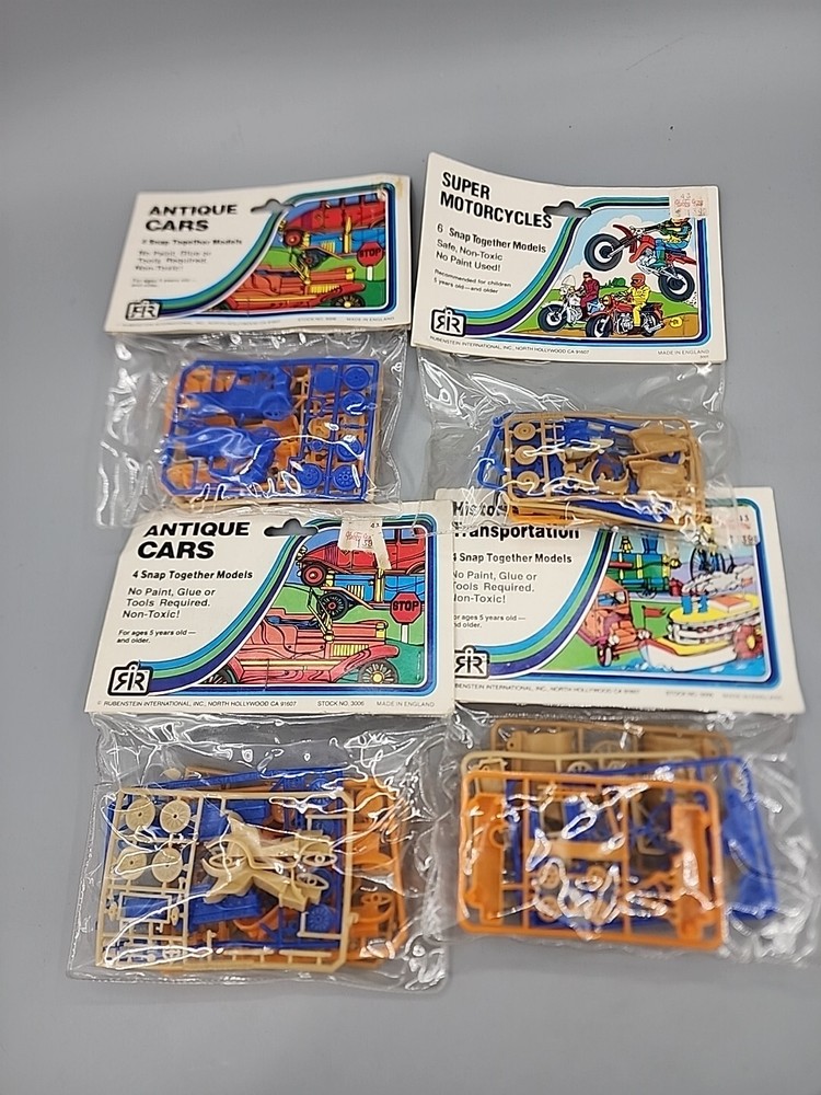 Vintage Super Motorcycles -2x Cars – Historical Transportation Models New Sealed